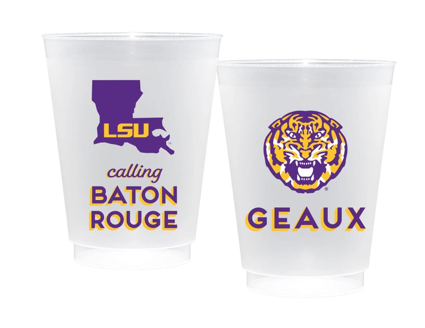 LSU Tigers Plastic Cups Frost Free and Shatterproof