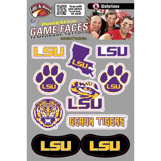 LSU Tigers  Gameface Tatoos and Eye Black