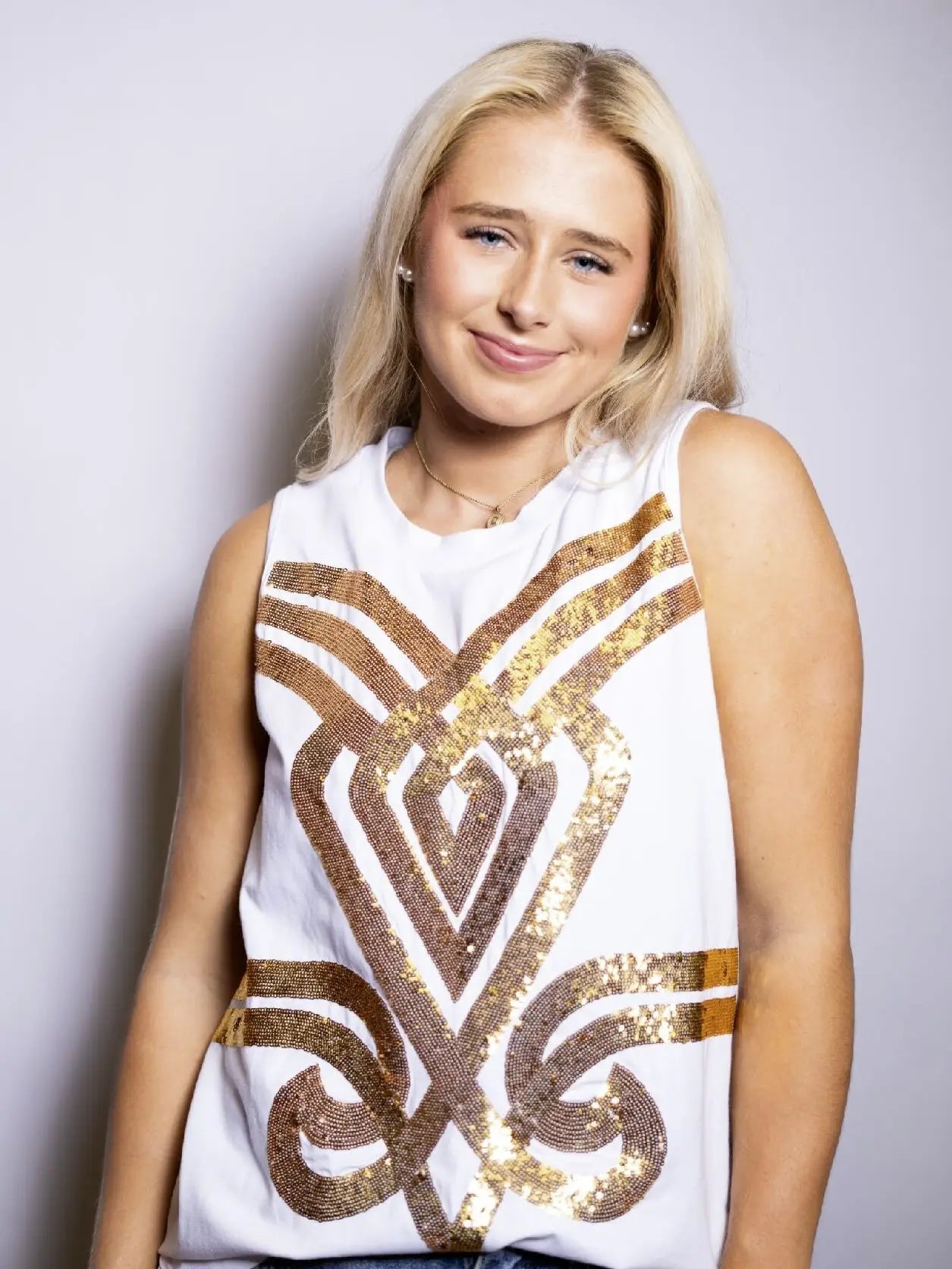 LSU Tigers Women's Sequin Golden Girl Girly Tank