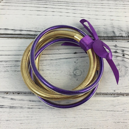 Bracelet Bangle Purple and Gold Set
