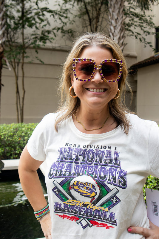 LSU Tigers 2025 Women's CWS National Champions Frankie 47 Brand T-Shirt