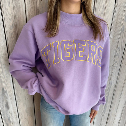 LSU Tigers Women's Varsity Mockneck Geaux Sweatshirt