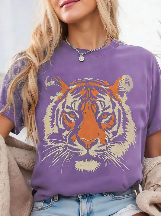 Women's Vintage Tiger Retro Graphic T-Shirt