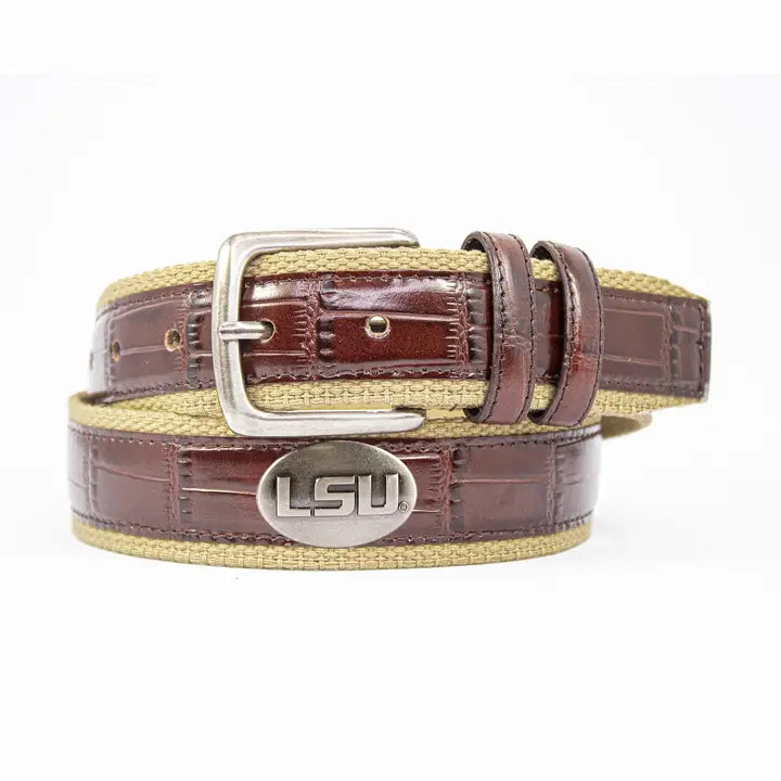 LSU Tigers Men's Khaki Webbed Belt
