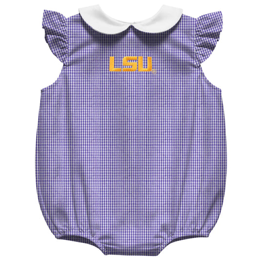 LSU Tigers Baby Bubble Angel Wing Embroidered Purple