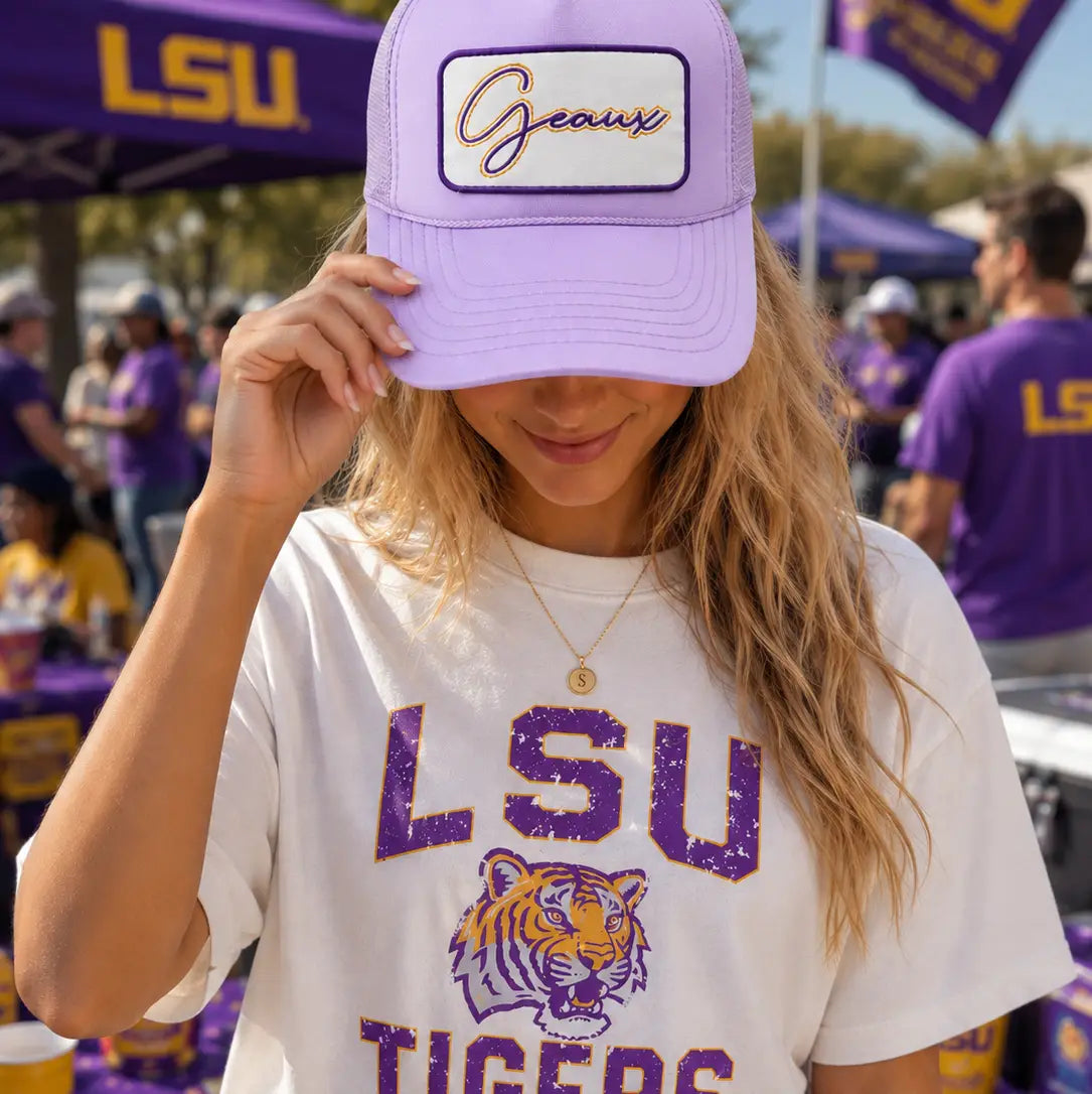 LSU Tigers Cap Lavender embroidered Patch