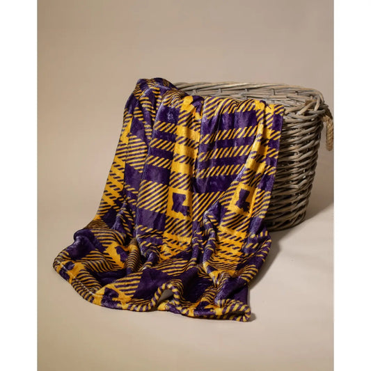 Louisiana Plaid Throw Purple & Yellow 50x60