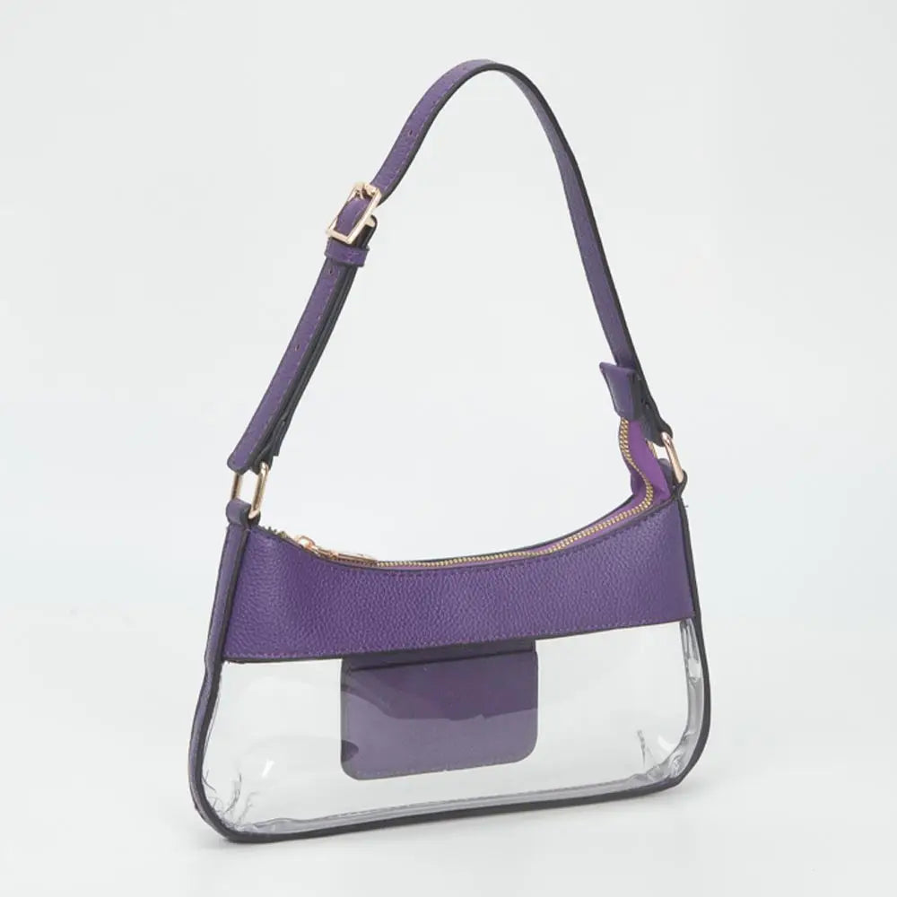 Bag Shoulder Faux Leather Transparent
