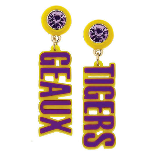 LSU Tigers Resin Block Letters Geaux Tigers in Purple