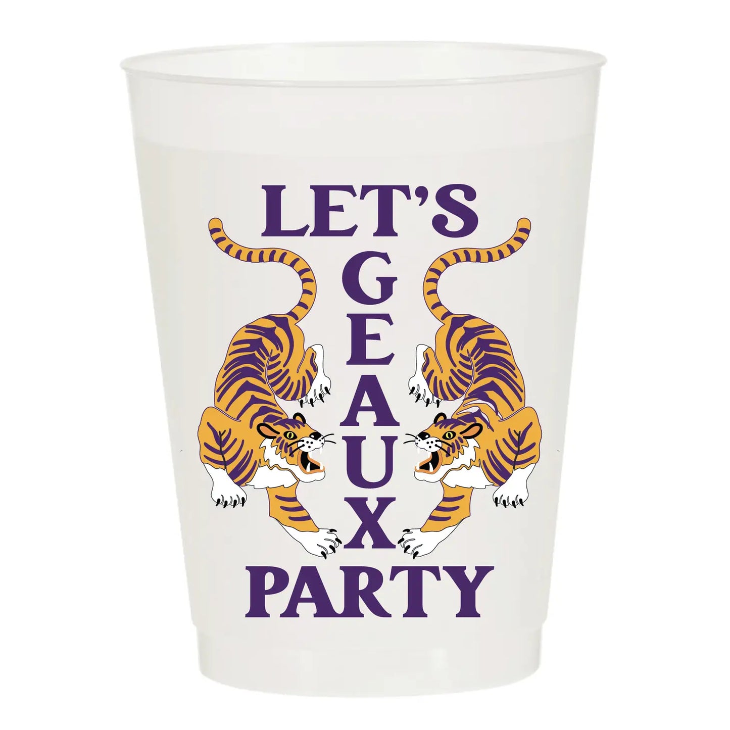 Cups Let's Geaux Party Louisiana Tigers frosted Pack of 10