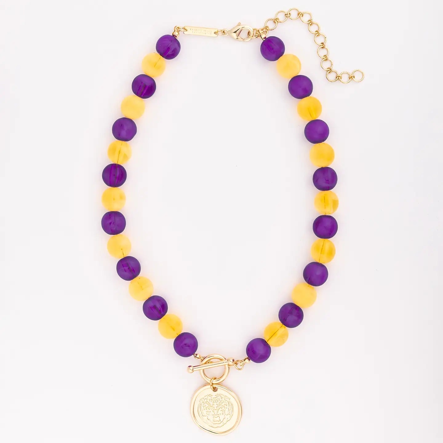 LSU Tigers Necklace Beaded Pendant