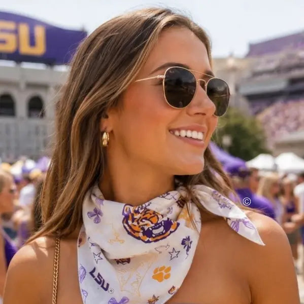 LSU Tigers Bandana Nash Grey