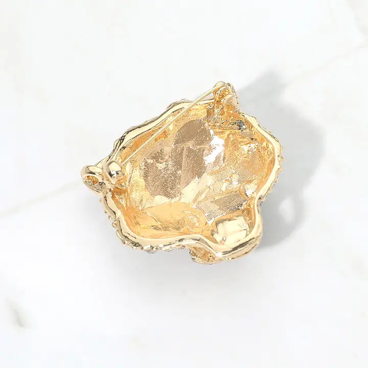 Pin Brooch Tigerhead Rhinestone Pave