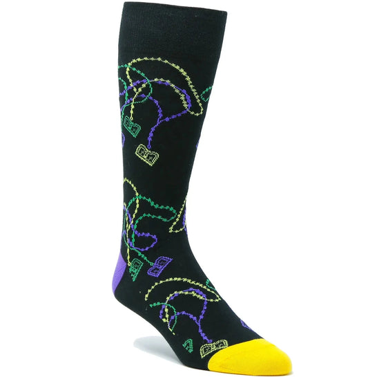 Men's Socks Mardi Gras Beads