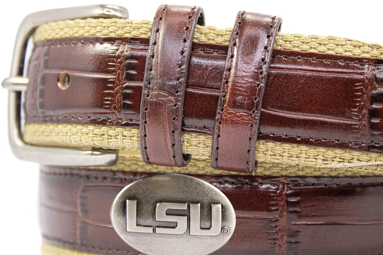 LSU Tigers Men's Khaki Webbed Belt