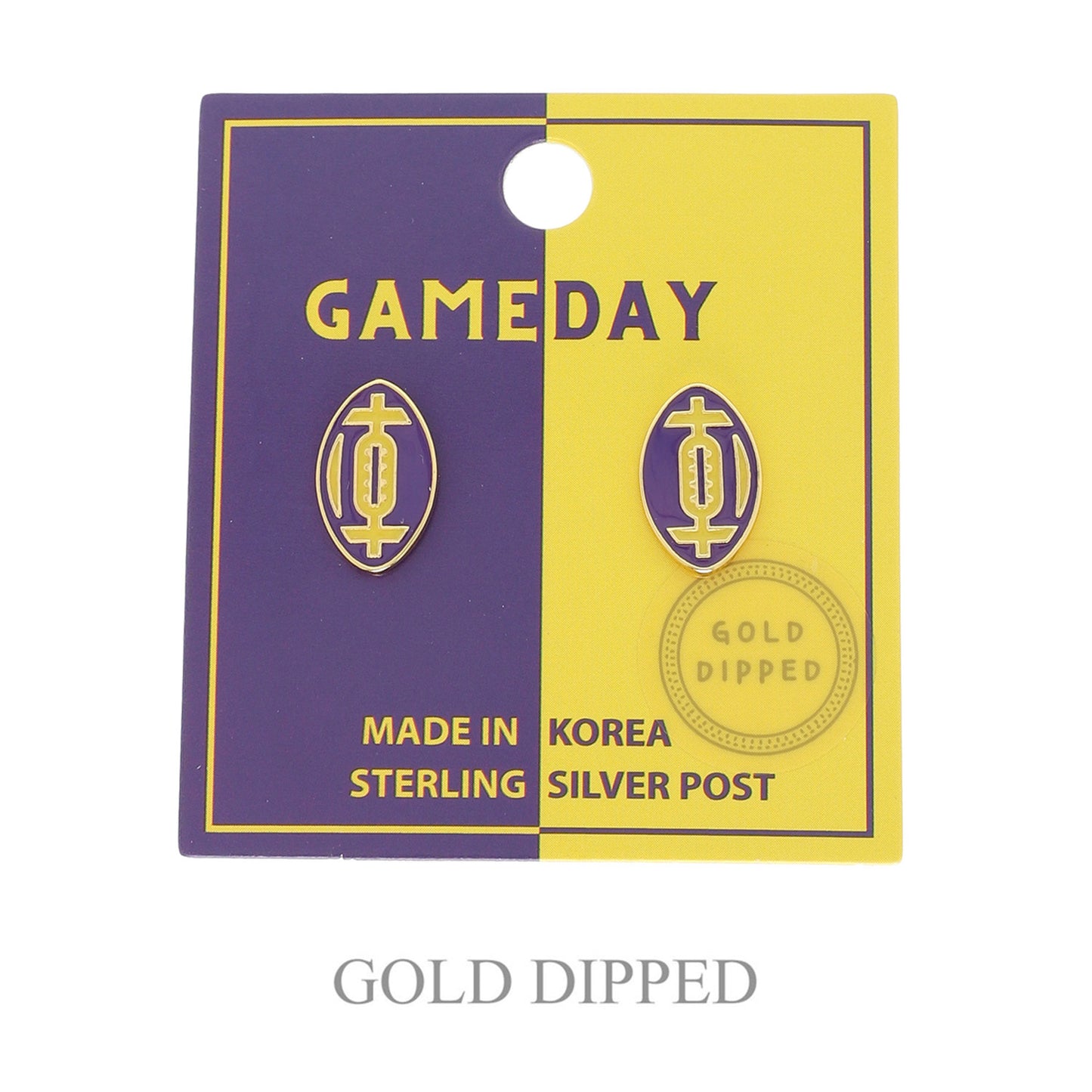 Earrings Gameday Gold Plated Football Studs