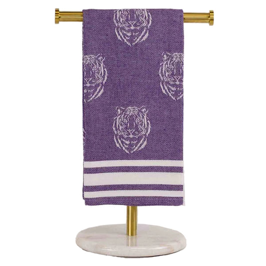 Hand Towel Jacquard Purple & White 20x28