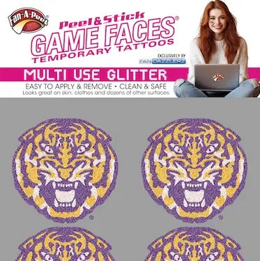 LSU Tigers Gameface Tattoos Tigerhead