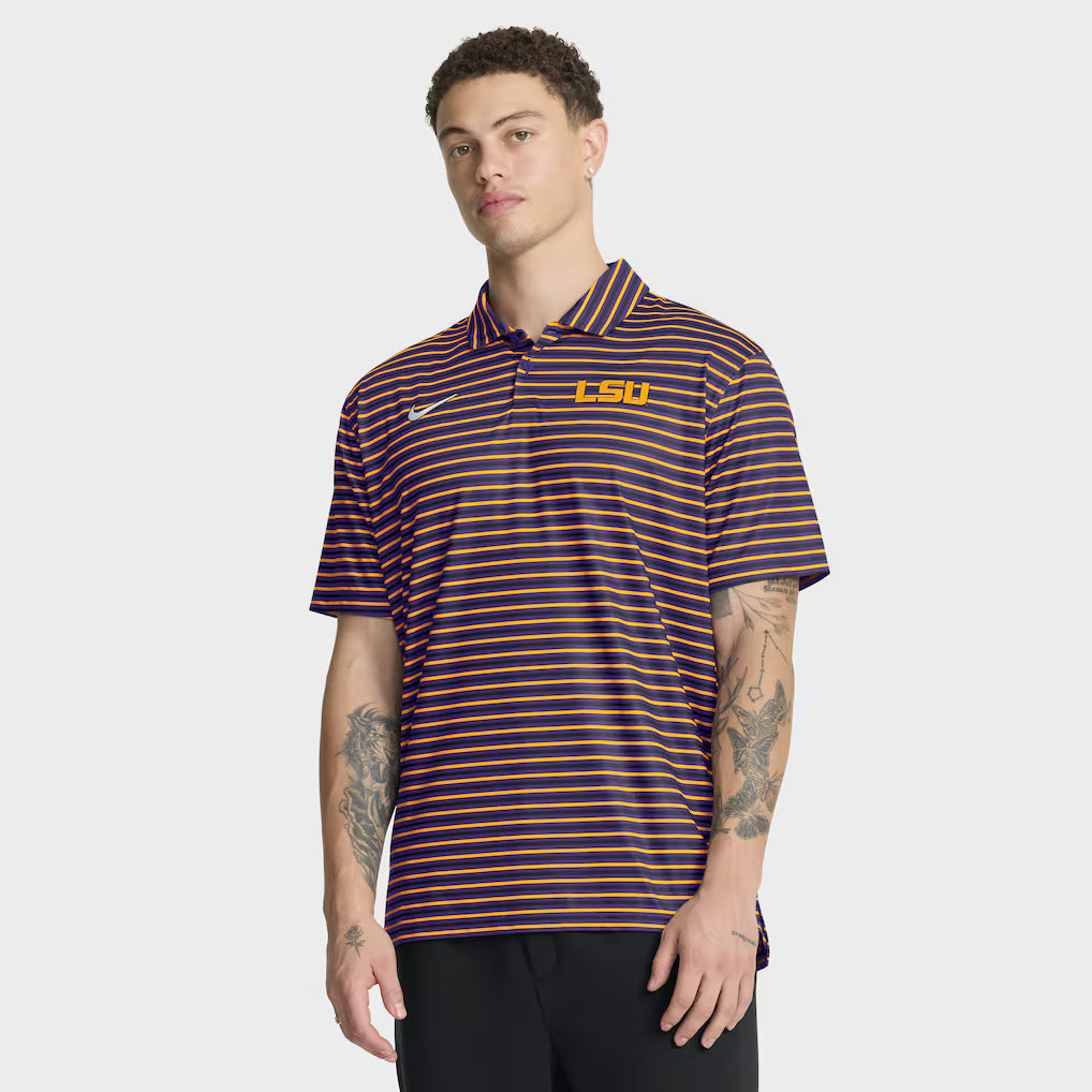 LSU Tigers Nike Men's Tour Polo Stripe