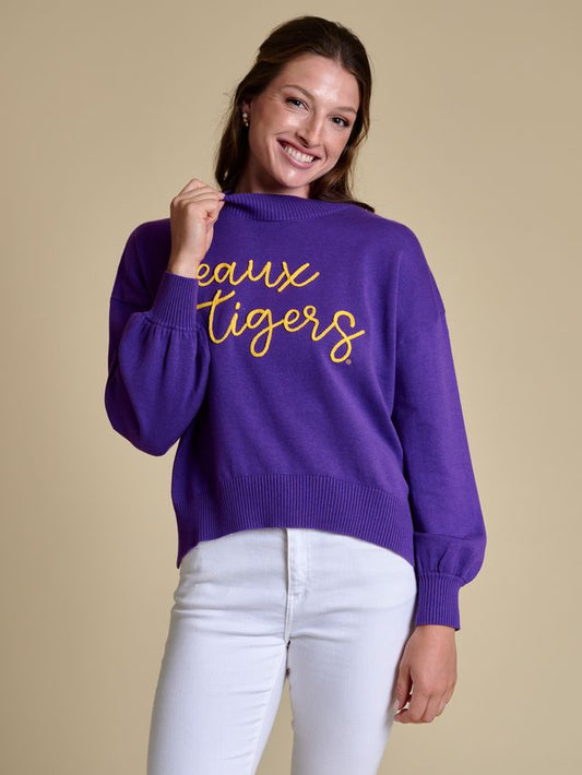 LSU Tigers Women's Sweater Mock Neck
