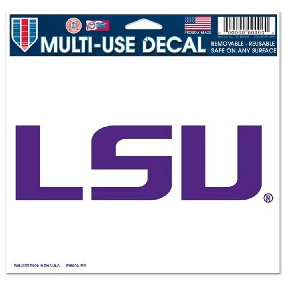 LSU Tigers Decal Multi Use Clear Background LSU 5" x 6"