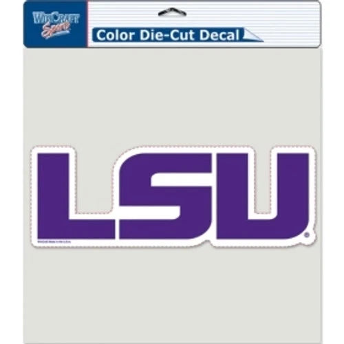 LSU Tigers Decal Perfect Cut LSU Purple with White Trim 8 x 8