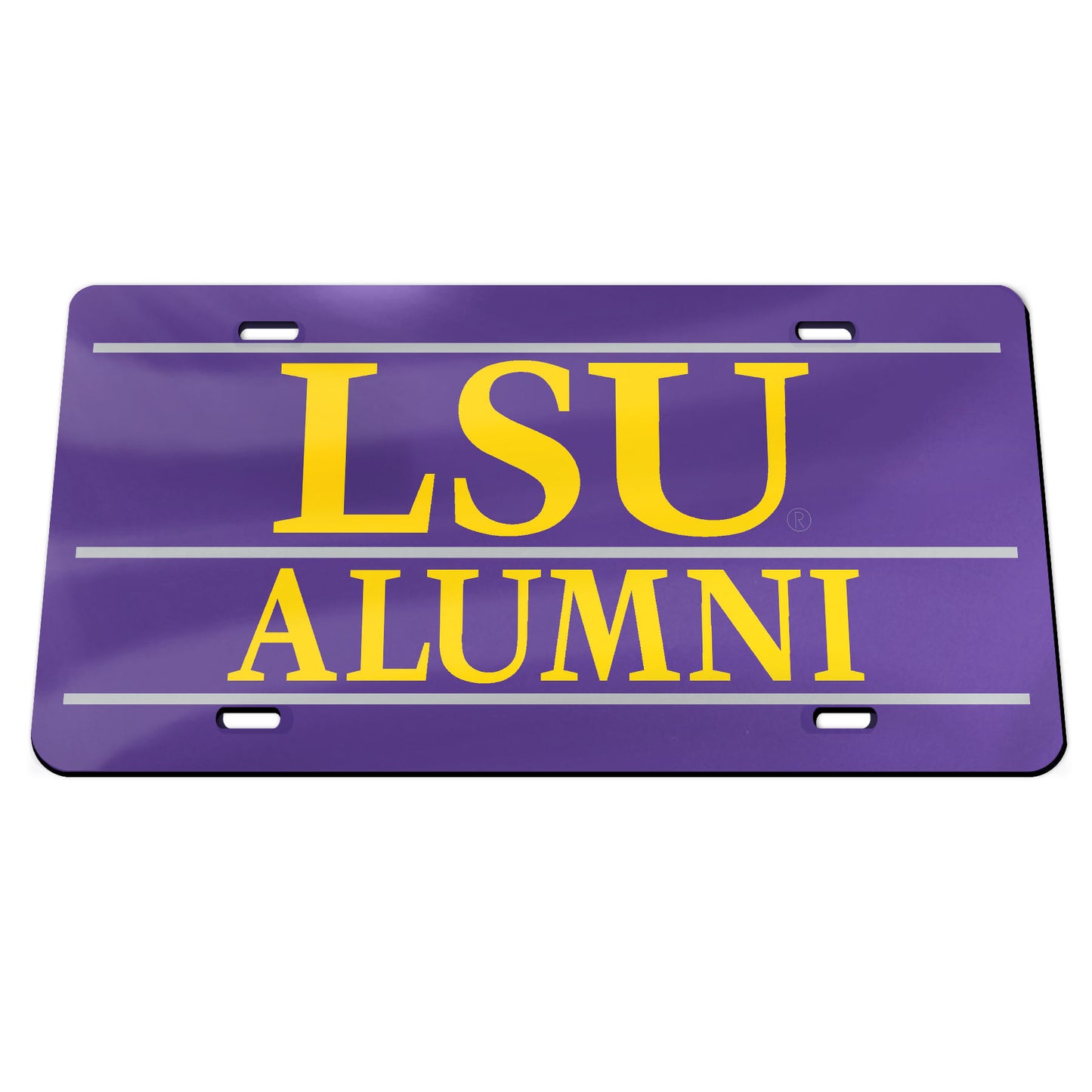 LSU Tigers License Plate LSU Alumni in Gold on Purple Plate