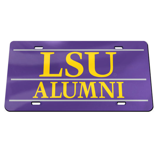 LSU Tigers License Plate LSU Alumni in Gold on Purple Plate