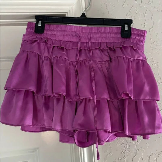 Women's Denim Skort with Ruffles