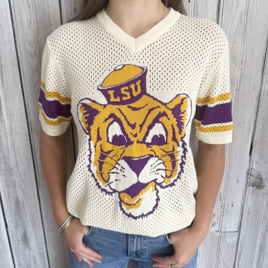 LSU Tigers Women's Sailor Mike Jersey Loose Knit Top