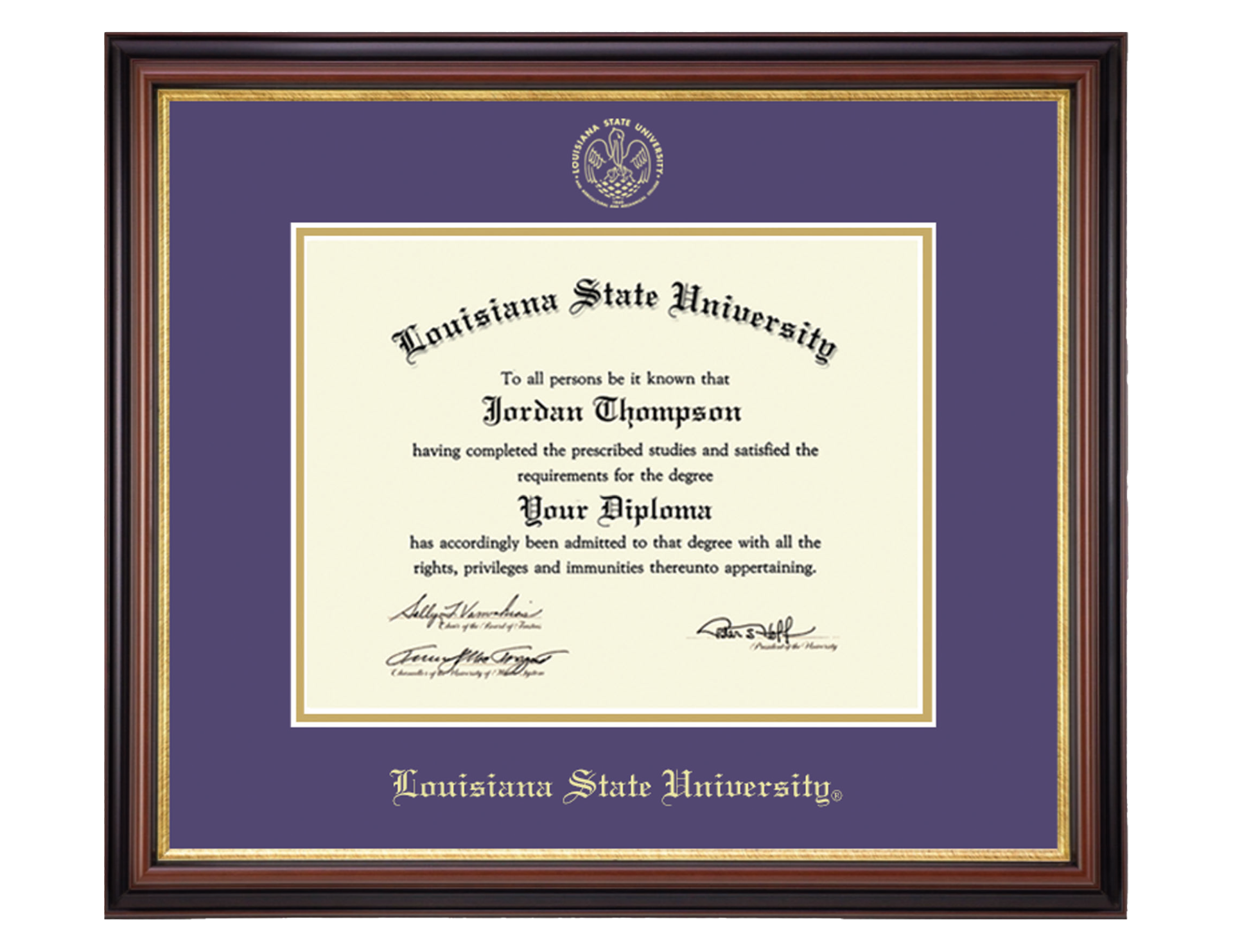 LSU Tigers Diploma Frame Gold Embossed with Seal – LSU Alumni ...