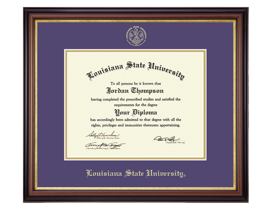 LSU Tigers Diploma Frame Gold Embossed with Seal