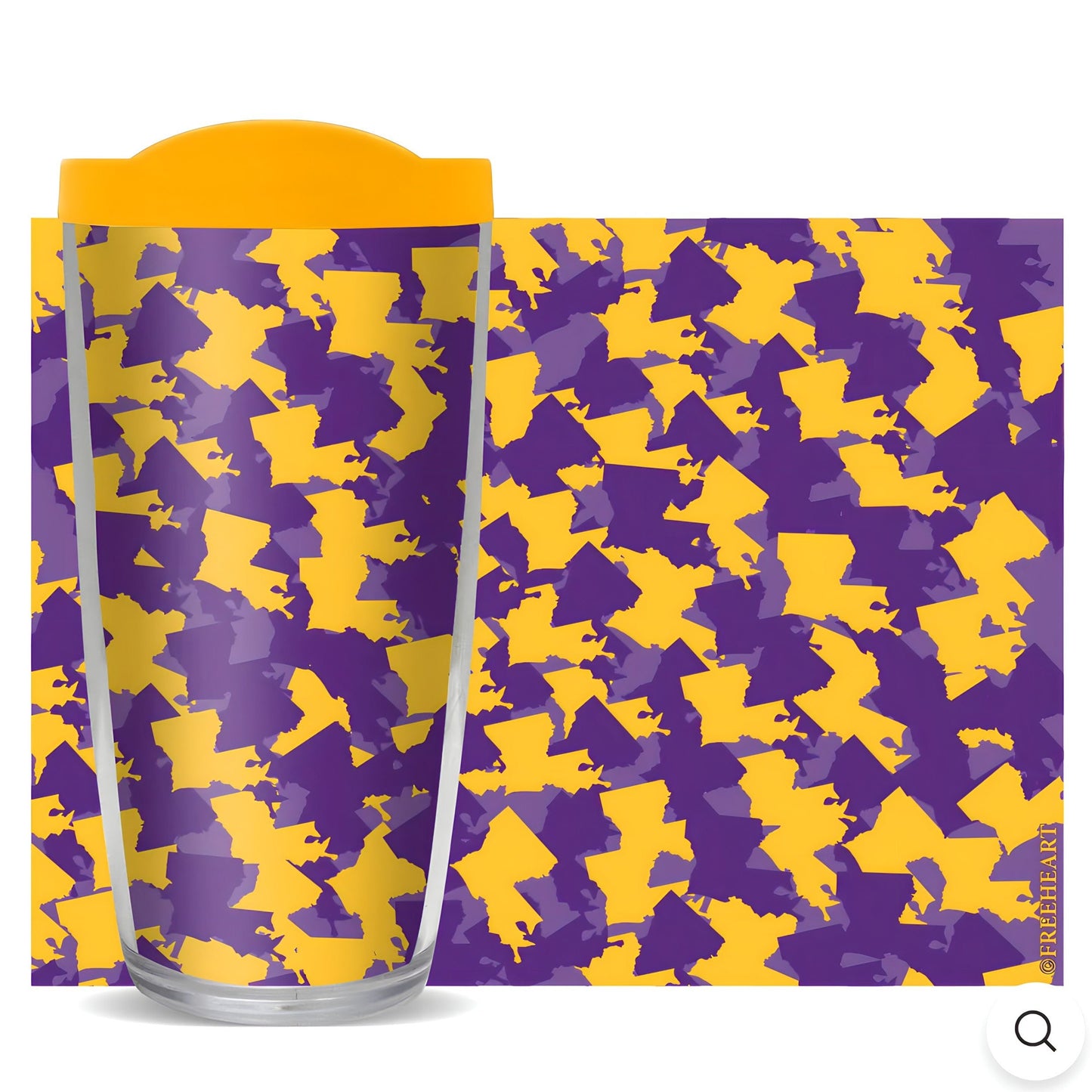 Tumbler Louisiana Shape Purple with Gold Lid