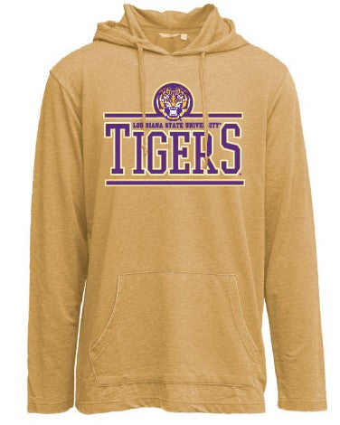 LSU Tigers  Wash Crew Hooded Long-Sleeve T-Shirt