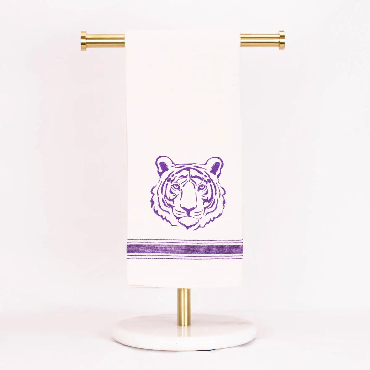 Hand Towel Get Em Tiger Cream & Gold & Purple 20x20