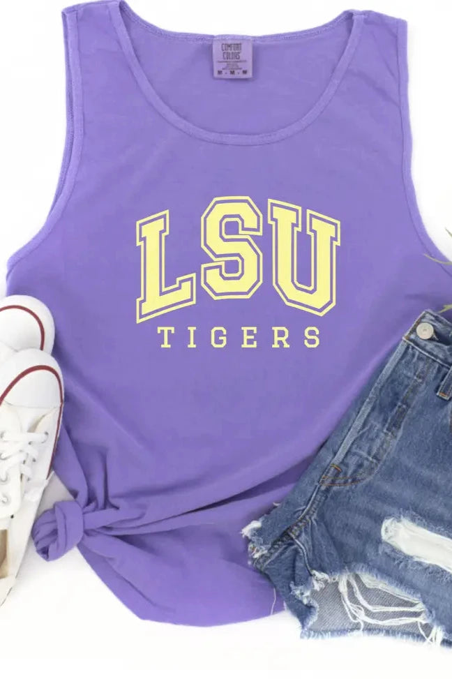 LSU Tigers Comfort Colors Violet Top