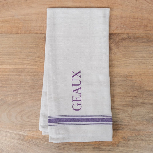 Hand Towel Geaux Cream and Purple