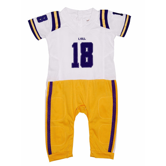 LSU Tigers Pajama Kids Football Uniform Onesie