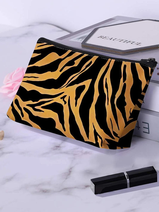 Make-up Bag Tiger Print Zippered