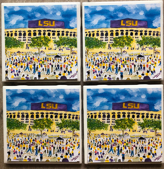 LSU Tiger Stadium Coasters, Set of 4