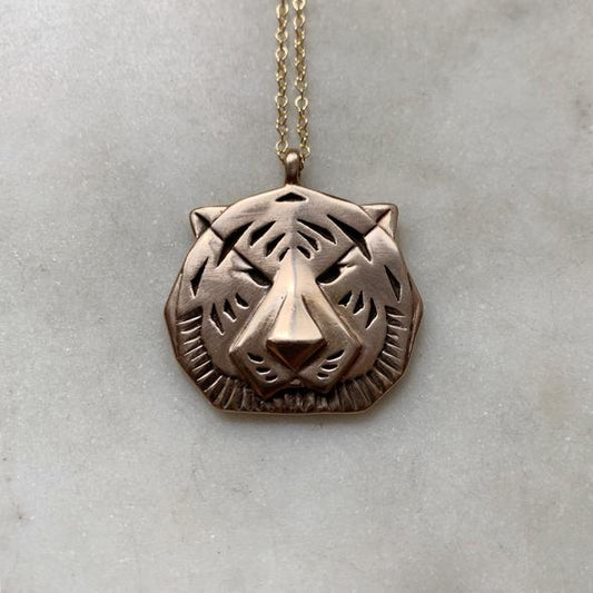 Mimosa Handcrafted Tiger Pendant Necklace Large