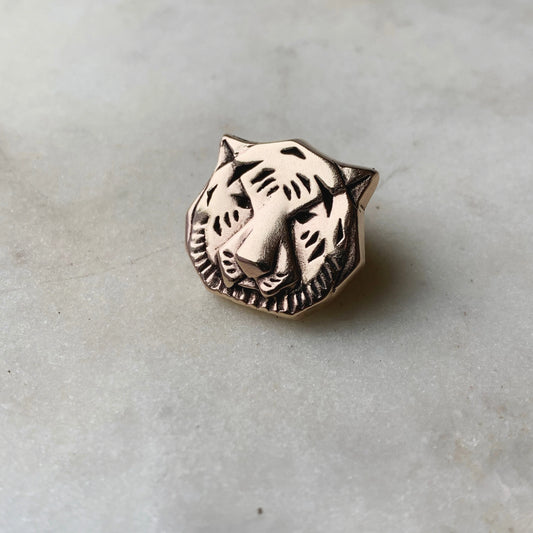 Lapel Pin Tiger Tie Bronze