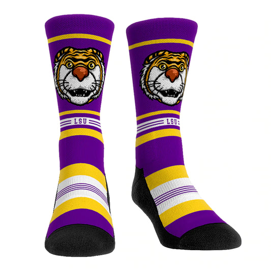 LSU Tigers Men's Socks Game Face Mascot