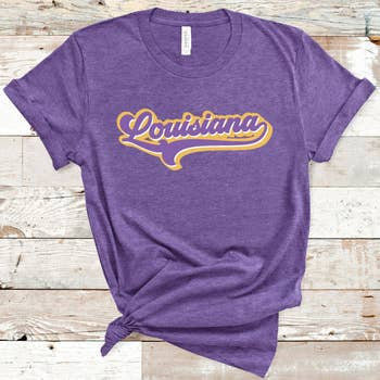 Louisiana Vintage  Graphic Purple Heather T-Shirt