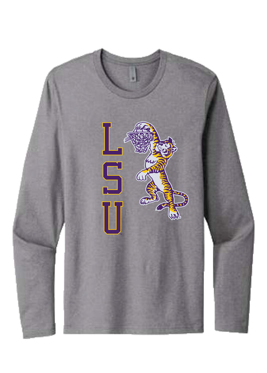 LSU Tigers Long-sleeve T-Shirt Dunking Basketball Tiger