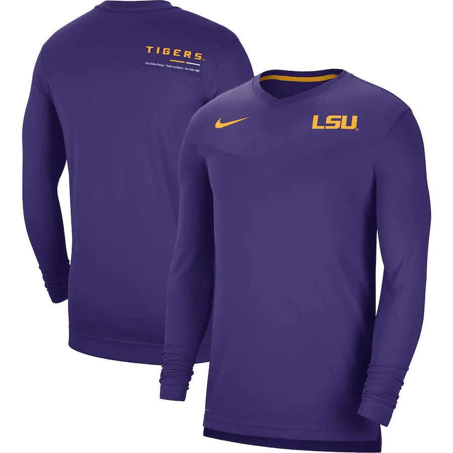 LSU Tigers Nike Coaches Top Long-Sleeve Purple
