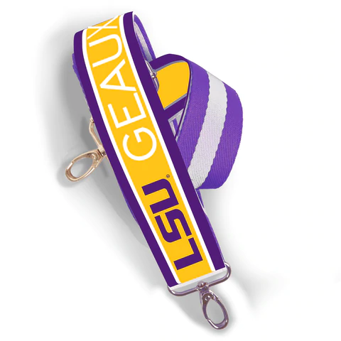 LSU Tigers Shoulder Reversable Printed Purse Strap