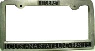 LSU Tigers License Plate Pewter Frame